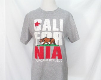 Vintage jaren 90 Californië Republiek Shirt California State vlag kleding Californië T-shirt Hipster kleding 1990 van grafische nieuwigheid Tee