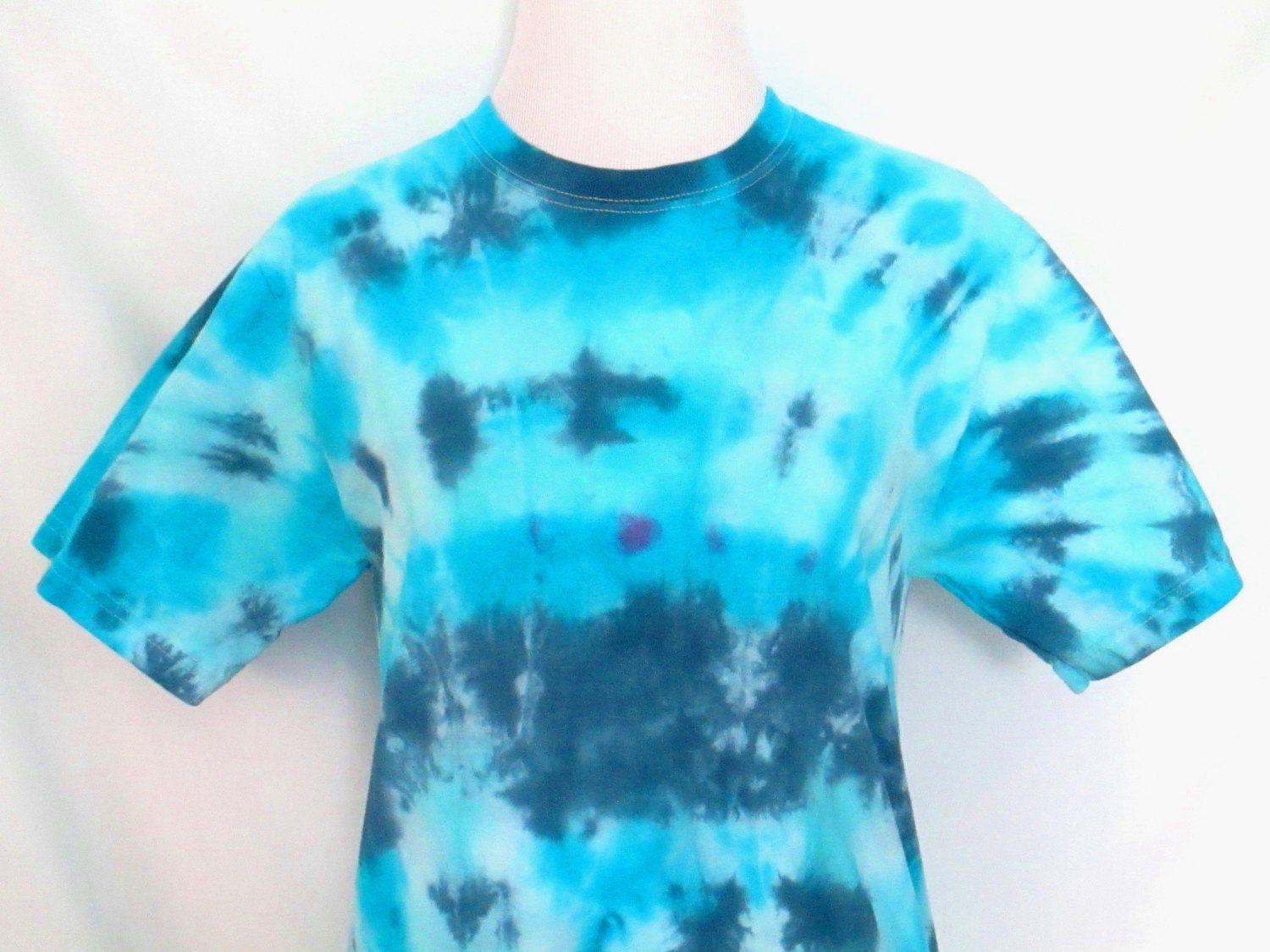 90's Tie Dye T-shirt Vintage Blue Tie Dyed Shirt - Etsy