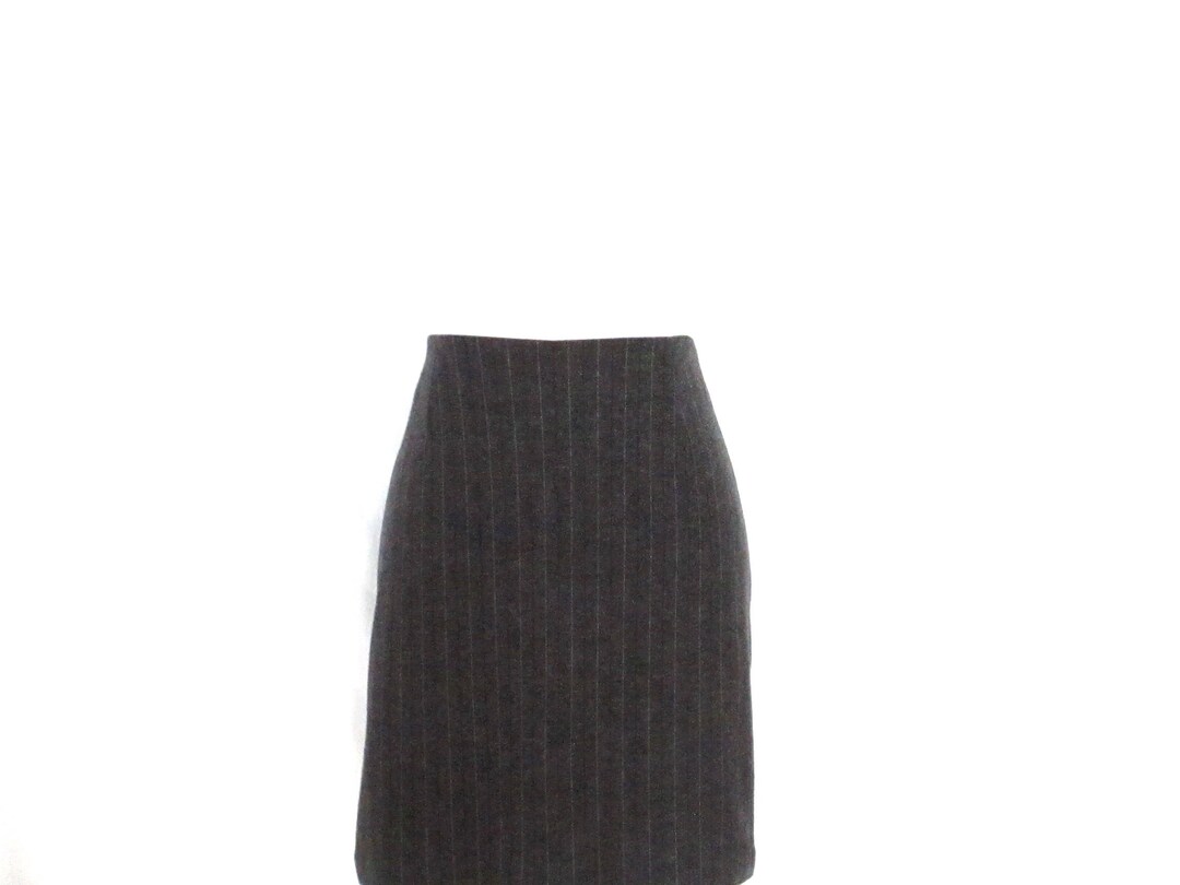 1990's Gray Pinstripe Mini Skirt Vintage Charcoal Gray - Etsy