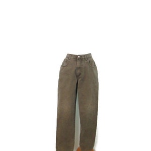 Vintage 90&#39;s Guess Olive Green Jeans High Waisted 1990&#39;s Faded Green GUESS Jeans Cotton 27 Inch Waist Denim