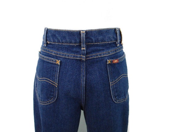 Lee High Waist Vintage Jeans 1980's Dark Blue Hig… - image 7