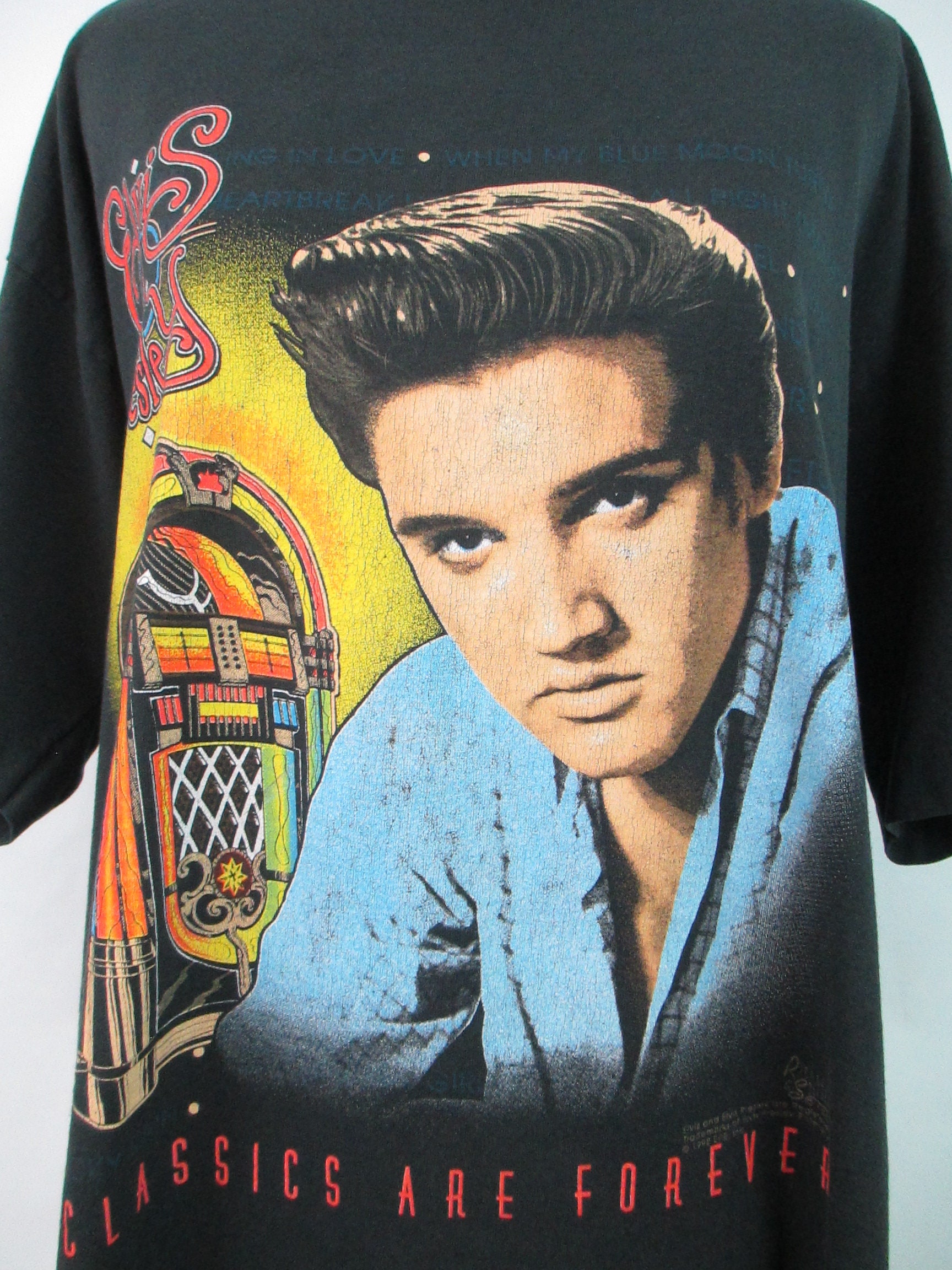80s USA製 SOF TEE Elvis Presley XL 90's Elvis Presley XL T-shirt Single Stitch Vintage Elvis Jukebox
