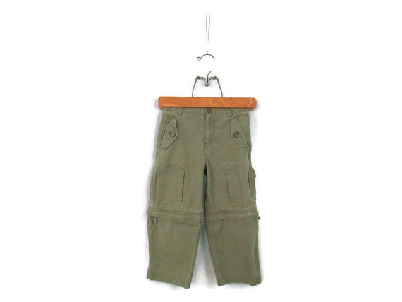 Vintage Baby Gap Zip Off Cargo Hose 4T Olive Drab Cabrio Shorts mit Taschen Etsy