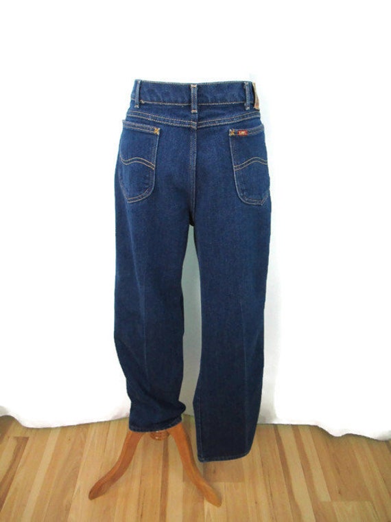 Lee High Waist Vintage Jeans 1980's Dark Blue Hig… - image 6