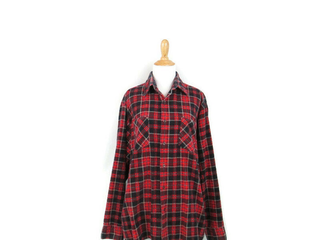 Dickies Red Plaid Flannel Shirt Vintage 90's Perfectly - Etsy