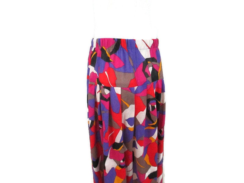Vintage 1980's Colorful Abstract Skirt Women's Size 10 - Etsy