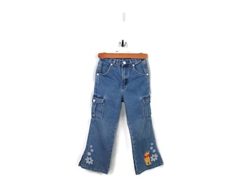 Vintage Embroidered Winnie the Pooh Girl's Cargo Jeans