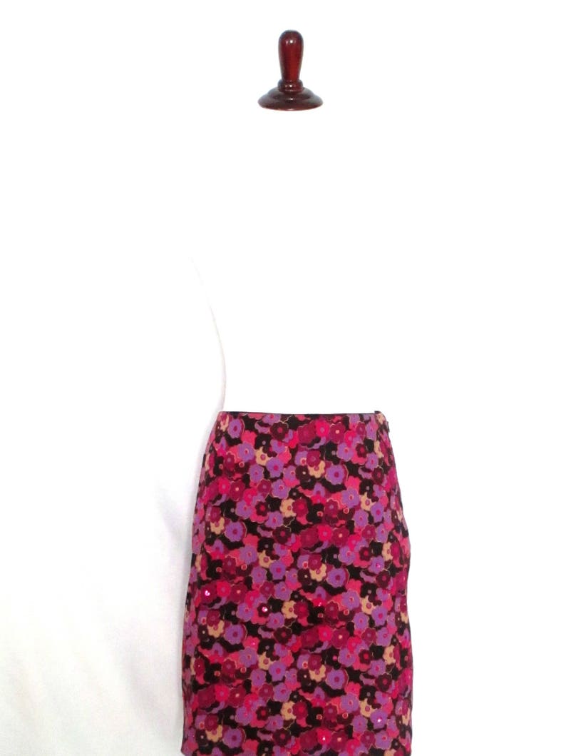 90's Esprit Floral Skirt Vintage Sequin Flower Skirt - Etsy