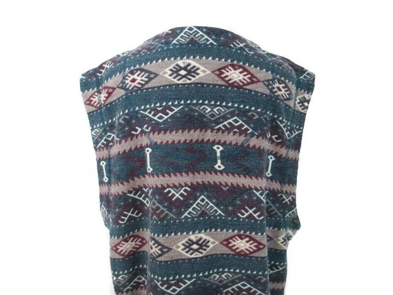 90's Button Front Abstract Striped Boho Vest Wome… - image 8