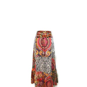 Vintage Boho Patchwork Pattern Skirt Women&#39;s Size Large