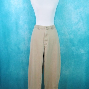 90&#39;s Docker&#39;s Flat Front Distressed Khaki Pants Men&#39;s 35 x 28 1/2