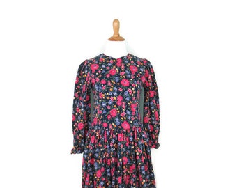90's Flower Print Dress 1990's Grunge Baby Doll Dress Skater Dress 90's Clothing