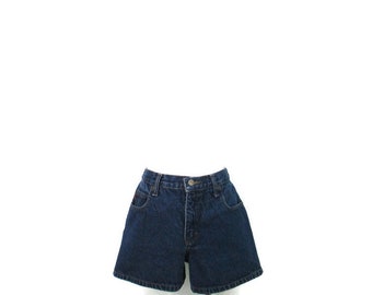 Vintage Mudd Jeans High Waisted Denim Shorts 26 Inch Waist Dark Wash Blue Jean Shorts