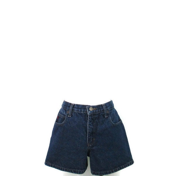 Vintage Mudd Jeans High Waisted Denim Shorts 26 Inch Waist Dark Wash Blue Jean Shorts