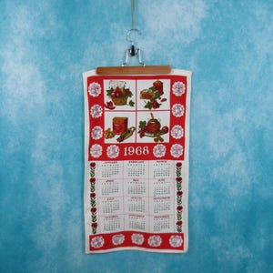 Vintage Cloth Calendar 1968 - Etsy