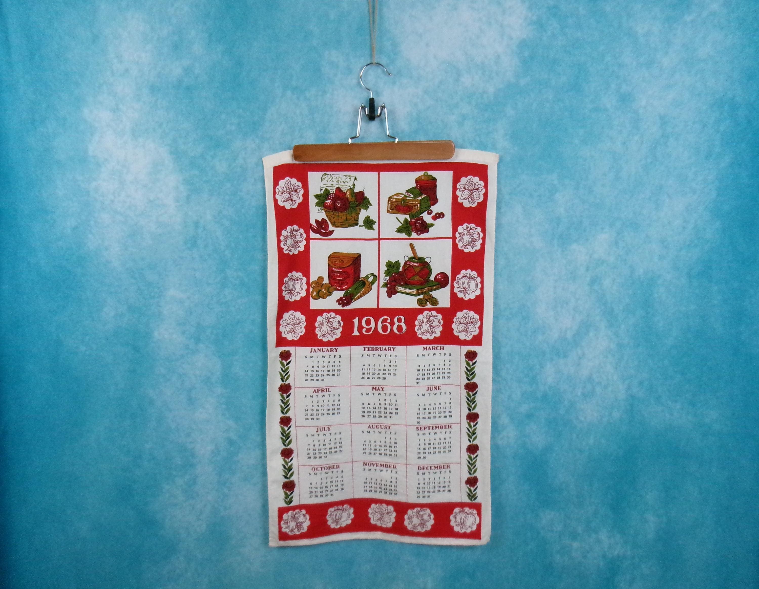 Vintage Cloth Calendar 1968 - Etsy