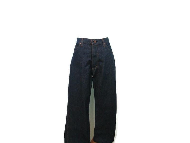 パンツ ROEBUCKS DENIM PANT W33 1970'S OLD USED Genuine ROEBUCKS 1970's Vintage Men's Dark Blue High Waist