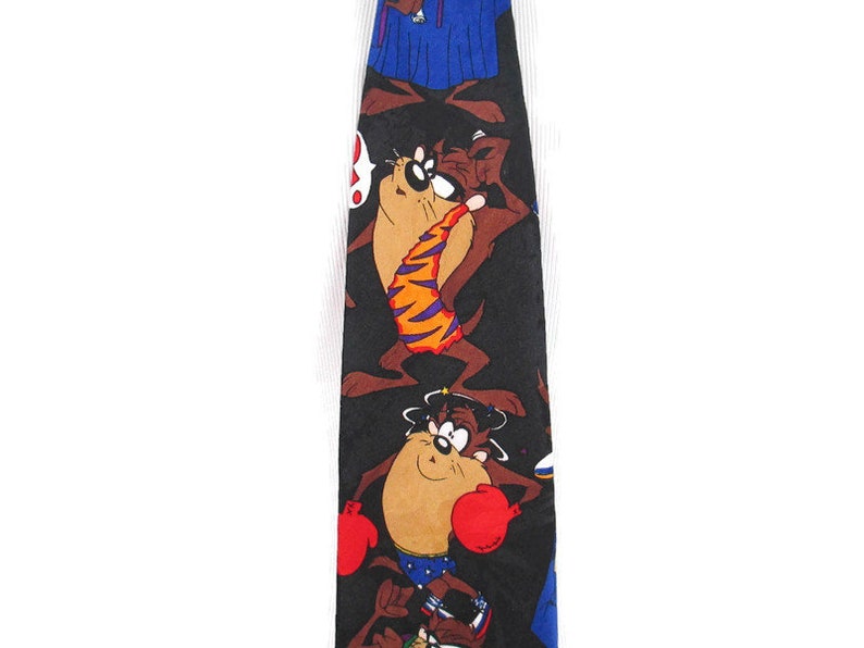 Vintage Looney Tunes Taz Necktie 1990's Warner Bros Tasmanian Devil Tie ...