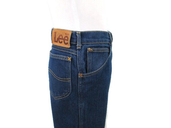 Lee High Waist Vintage Jeans 1980's Dark Blue Hig… - image 5