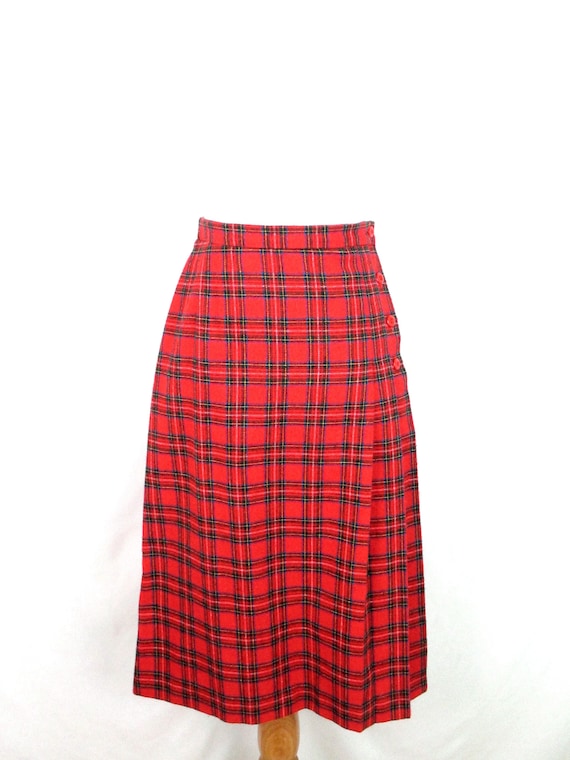 Plaid wool skirt size 10 sale