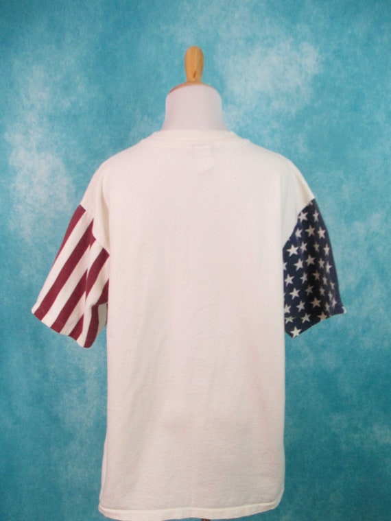 90's American Flag Colorblock Made in USA Shirt V… - image 8