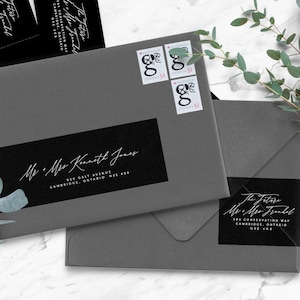 Clear Address Labels Guest Recipient Labels Calligraphy Address Printing  Envelope Addressing Printed 2x4 Stickers, Black Ink 