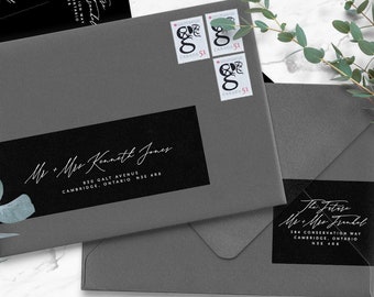 PRINTED address labels - personalized wraparound wedding guest address stickers - labels with return addresses - SHAY