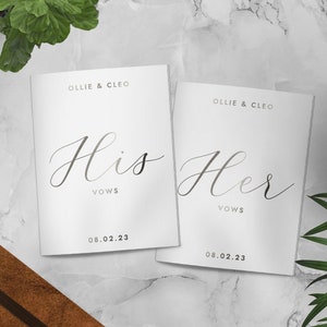 Juego de 2 libros de votos matrimoniales: libro de votos personalizado para él y para ella, recuerdo de boda - CLEO