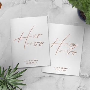 Juego de 2 libros de votos matrimoniales: libro de votos personalizado para él y para ella, recuerdo de boda - LOGAN