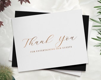 Thank you for entertaining our guests wedding card - wedding vendor thank you card - foil wedding band and DJ card - KERRY