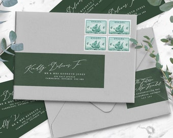 PRINTED address labels - personalized wraparound wedding guest address stickers - labels with return addresses - KAI