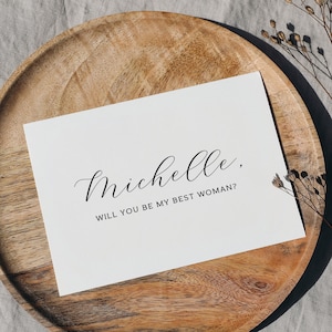 Carte de fête de mariage personnalisée - cartes de vœux « meilleure femme » en aluminium - carte seras-tu ma meilleure femme - MADELYN