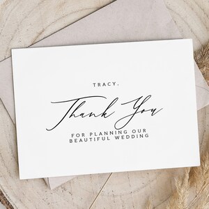 Merci d'avoir organisé notre belle carte de mariage - carte de remerciement du vendeur de mariage - carte de remerciement de l'organisateur de mariage en aluminium - TRACY