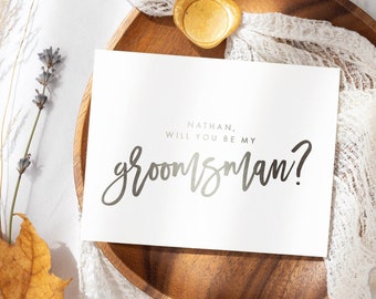 Will you be my groomsman card - wedding party proposal cards - foil groomsman proposal card - ZOE