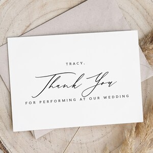 Merci d'avoir joué lors de notre mariage carte - carte de remerciement du vendeur de mariage - alliance en aluminium et carte de remerciement DJ - TRACY