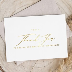 Bedankt dat je onze ceremoniemeester bent - bedankkaarten voor bruiloften - foliebedankkaart - TRACY