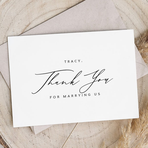 Thank you for marrying us wedding card - wedding vendor thank you card - foil officiant thank you card - TRACY