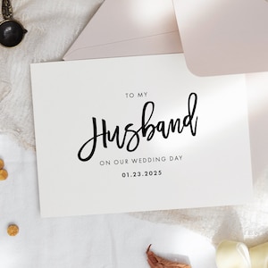 À mon mari pour le jour de notre mariage - cartes de mariage personnalisées le jour même - carte de marié en aluminium métallisé - ZOE