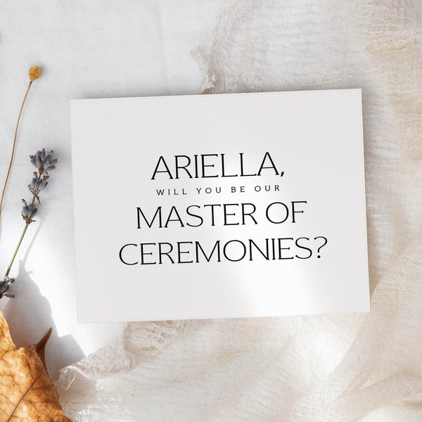 Will you be our master of ceremonies card - real foil MC proposal card - KRISTA