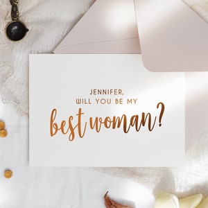 Carte Seras-tu ma meilleure femme - Cartes de proposition de fête de mariage - Carte de proposition de meilleure femme en aluminium - COQUELICOT