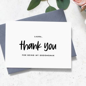 Merci d'avoir été ma carte de garçon d'honneur - cartes de remerciement de fête de mariage - carte de remerciement de garçon d'honneur en aluminium - LAURA