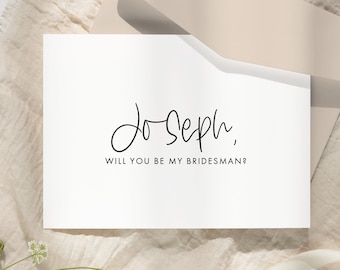 Personalized wedding party attendant card - personalized foil bridesman proposal cards - will you be my bridesman card - PENELOPE