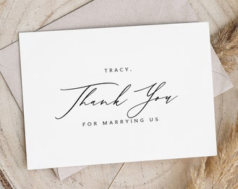 Thank you for marrying us wedding card - wedding vendor thank you card - foil officiant thank you card - TRACY