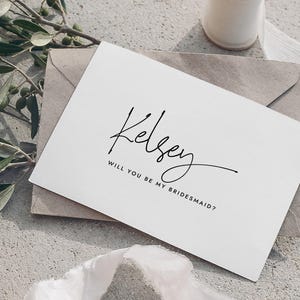 Carte de proposition de demoiselle d&#39;honneur personnalisée - cartes de proposition de fête de mariage en aluminium - carte seras-tu ma demoiselle d&#39;honneur - KELSEY