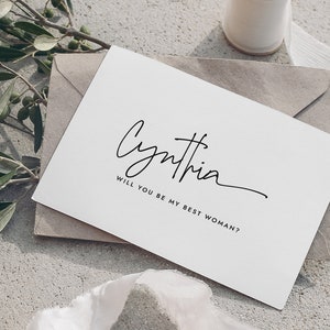 Carte de vœux personnalisée pour la meilleure femme - cartes de vœux pour préposé au mariage en aluminium - carte seras-tu ma meilleure femme - KELSEY