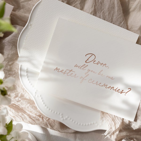 Will you be our master of ceremonies card - real foil MC proposal card - TESS