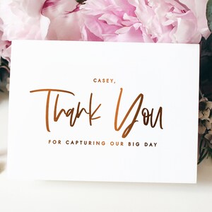 Merci d'avoir photographié notre carte de mariage le jour J - carte de remerciement du vendeur de mariage - carte pour photographe et vidéaste - CASEY