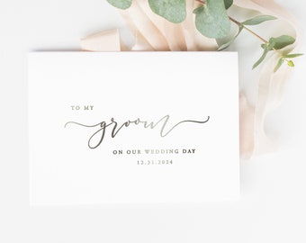 To my groom on our wedding day card - on-the-day wedding cards - foil groom card - BECCA