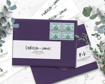 PRINTED wraparound address labels - personalized wedding guest address stickers - CAROLYN