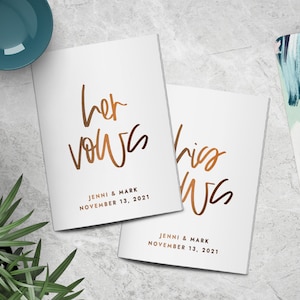 Juego de 2 libros de votos matrimoniales: libro de votos personalizado para él y para ella, recuerdo de boda - JENNI